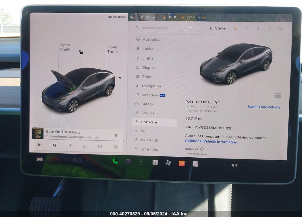 2021 TESLA MODEL Y LONG RANGE DUAL MOTOR ALL-WHEEL DRIVE VIN: 5YJYGDEE4MF159329