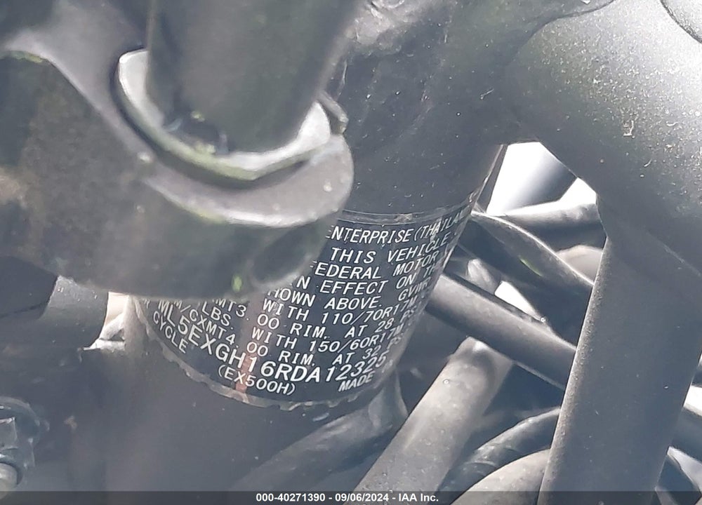 2024 KAWASAKI EX500 H VIN: ML5EXGH16RDA12325