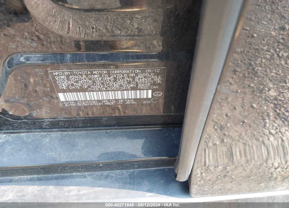 2013 LEXUS GS 350 VIN: JTHCE1BL6D5012415