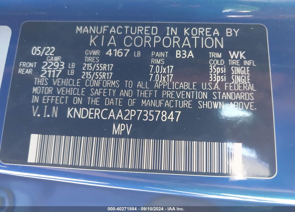 2023 KIA SELTOS EX VIN: KNDERCAA2P7357847