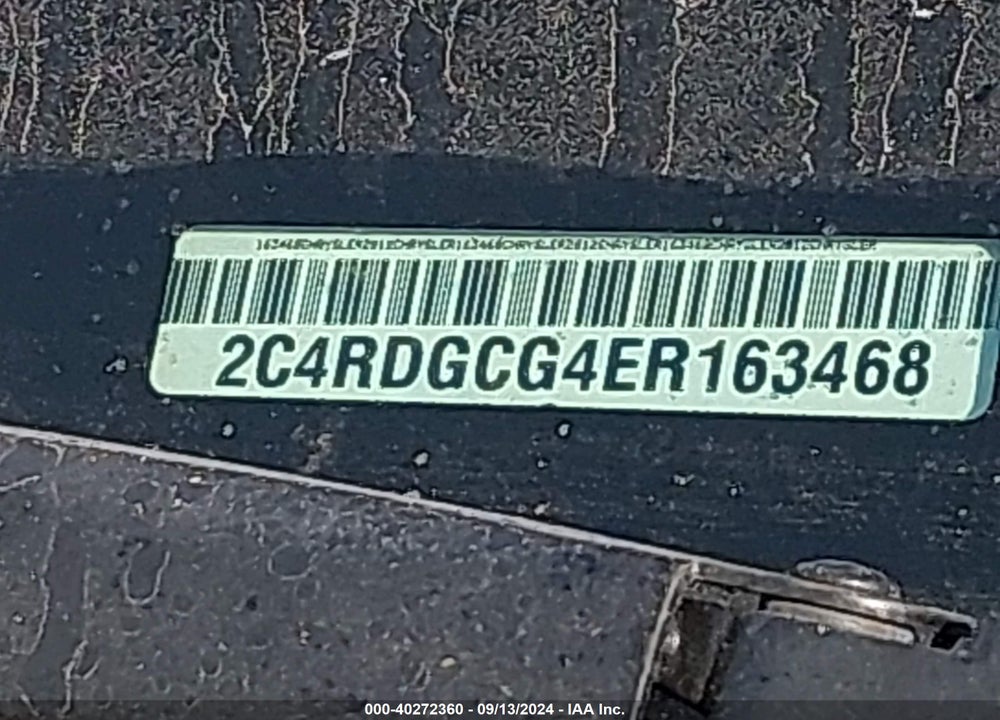 2014 DODGE GRAND CARAVAN SXT VIN: 2C4RDGCG4ER163468