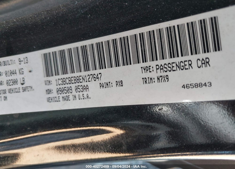 2014 CHRYSLER 200 TOURING VIN: 1C3BCBEB8EN127647