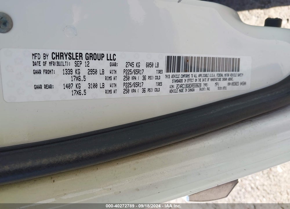 2013 CHRYSLER TOWN & COUNTRY TOURING VIN: 2C4RC1BG8DR559628