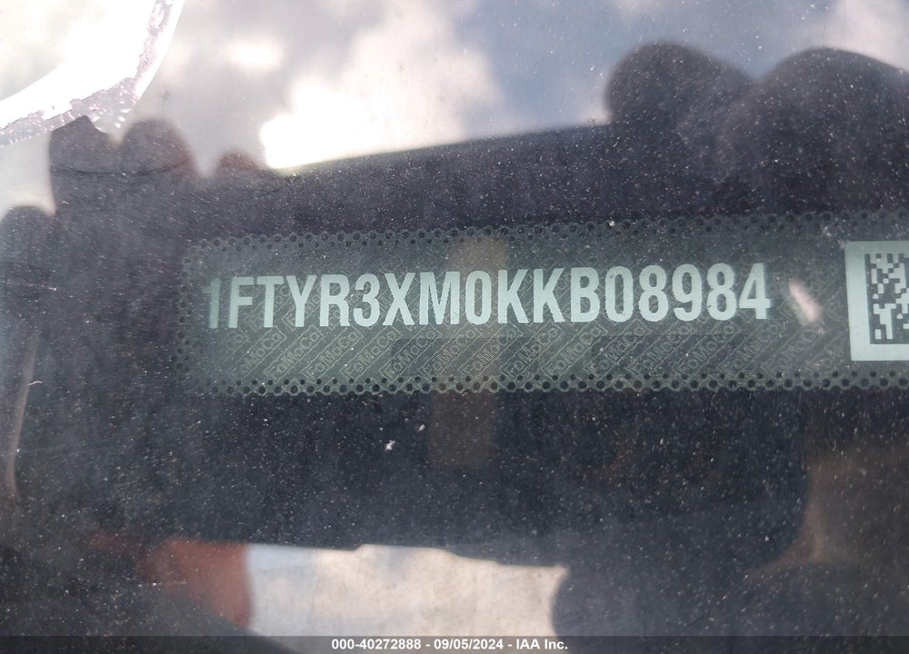 2019 FORD TRANSIT-250 VIN: 1FTYR3XM0KKB08984