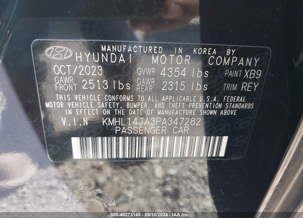 2023 HYUNDAI SONATA SEL VIN: KMHL14JA3PA347282