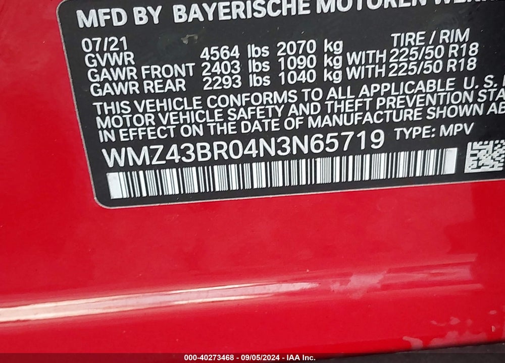 2022 MINI COUNTRYMAN COOPER VIN: WMZ43BR04N3N65719