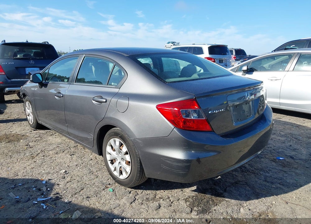 2012 HONDA CIVIC LX VIN: 2HGFB2F5XCH585173