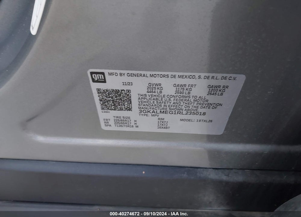 2024 GMC TERRAIN FWD SLE VIN: 3GKALMEG1RL235018