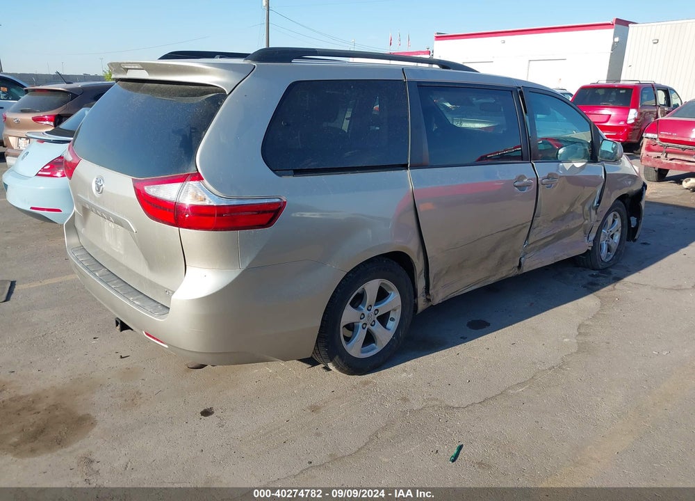 2016 TOYOTA SIENNA LE 8 PASSENGER VIN: 5TDKK3DC7GS724980