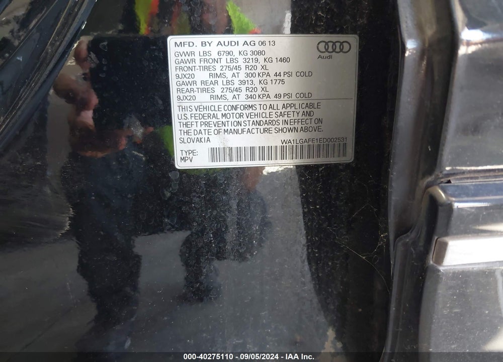 2014 AUDI Q7 3.0T PREMIUM VIN: WA1LGAFE1ED002531
