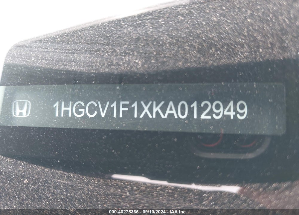 2019 HONDA ACCORD LX VIN: 1HGCV1F1XKA012949