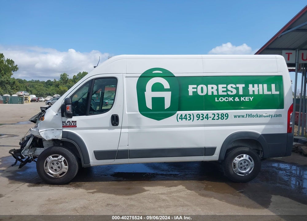 2018 RAM PROMASTER 1500 HIGH ROOF 136 WB VIN: 3C6TRVBG1JE124191