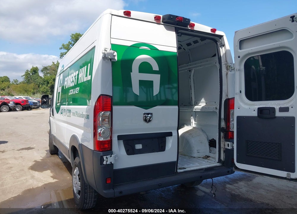 2018 RAM PROMASTER 1500 HIGH ROOF 136 WB VIN: 3C6TRVBG1JE124191