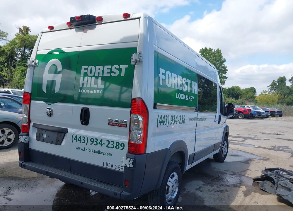 2018 RAM PROMASTER 1500 HIGH ROOF 136 WB VIN: 3C6TRVBG1JE124191