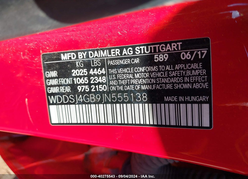 2018 MERCEDES-BENZ CLA 250 4MATIC VIN: WDDSJ4GB9JN555138