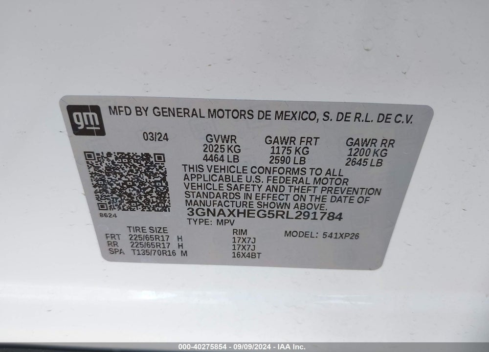 2024 CHEVROLET EQUINOX FWD LS VIN: 3GNAXHEG5RL291784