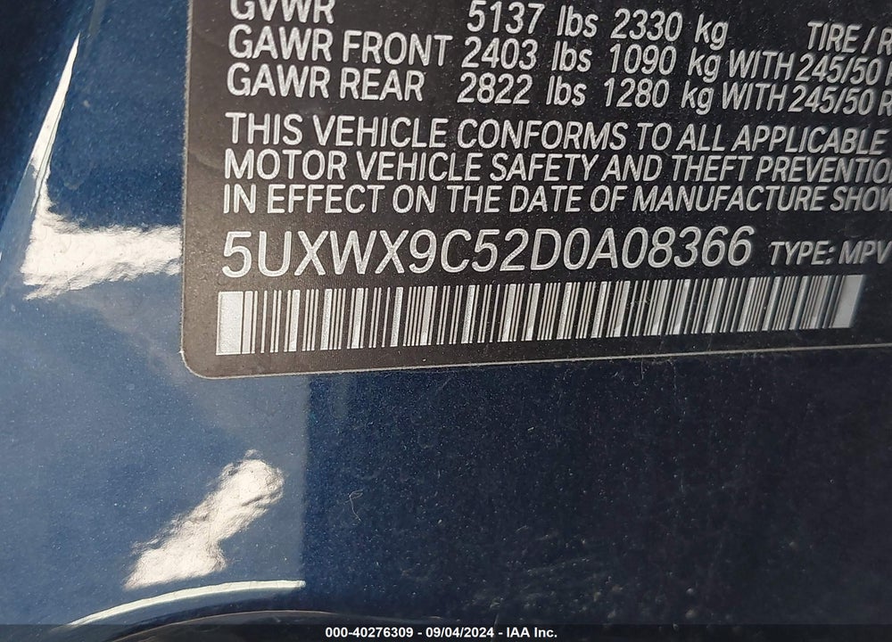 2013 BMW X3 XDRIVE28I VIN: 5UXWX9C52D0A08366