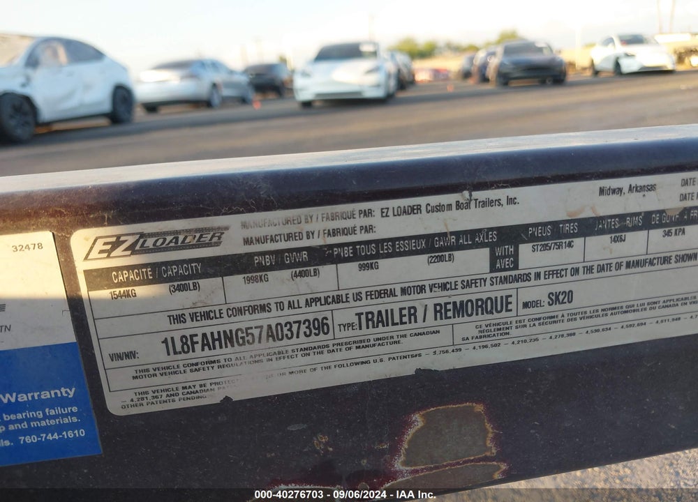 2007 TRAILER BOSS VIN: 1L8FAHNG57A037396