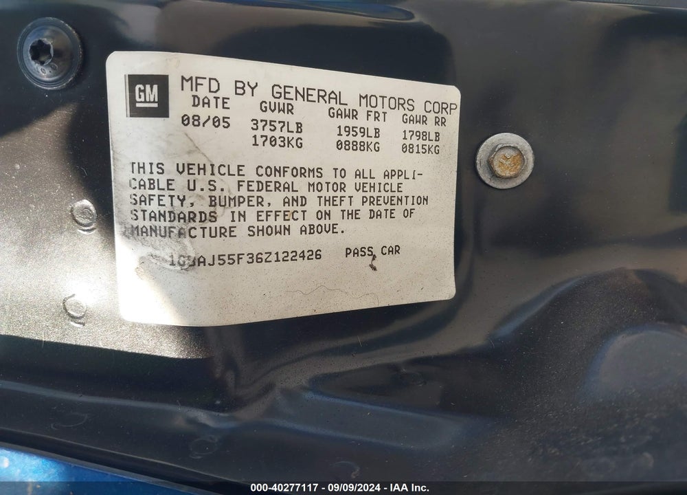2006 SATURN ION 2 VIN: 1G8AJ55F36Z122426