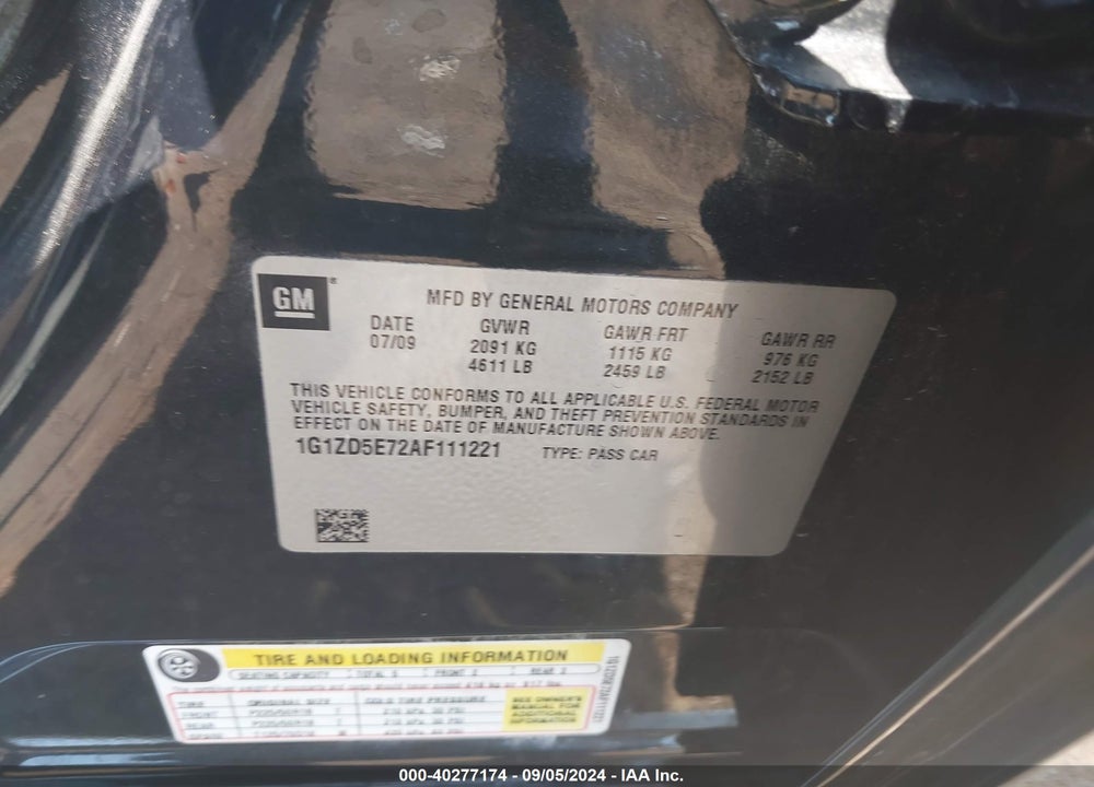 2010 CHEVROLET MALIBU LT VIN: 1G1ZD5E72AF111221