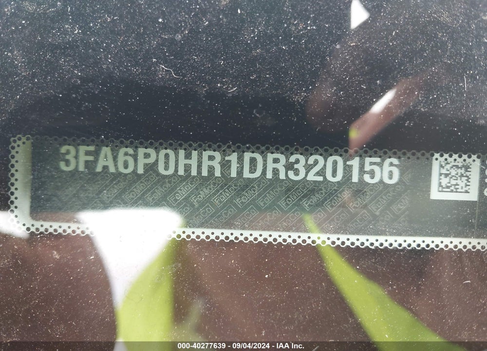 2013 FORD FUSION VIN: 3FA6P0HR1DR320156
