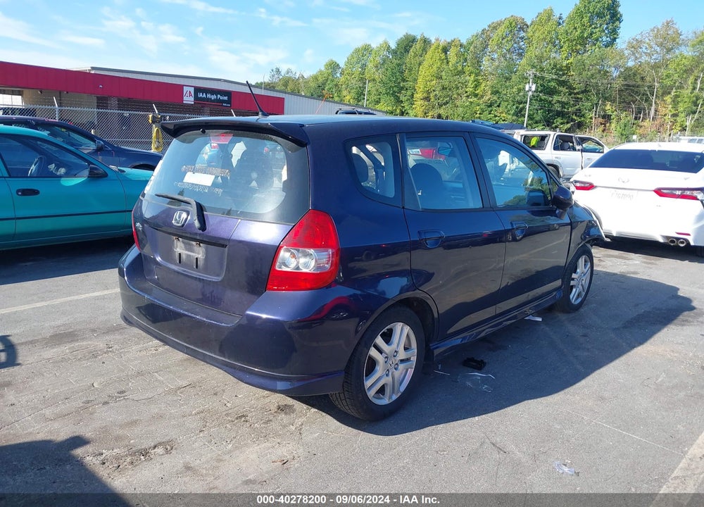2008 HONDA FIT SPORT VIN: JHMGD38618S050837