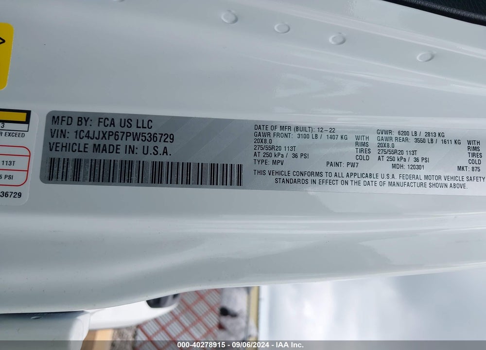 2023 JEEP WRANGLER 4XE SAHARA 4X4 VIN: 1C4JJXP67PW536729