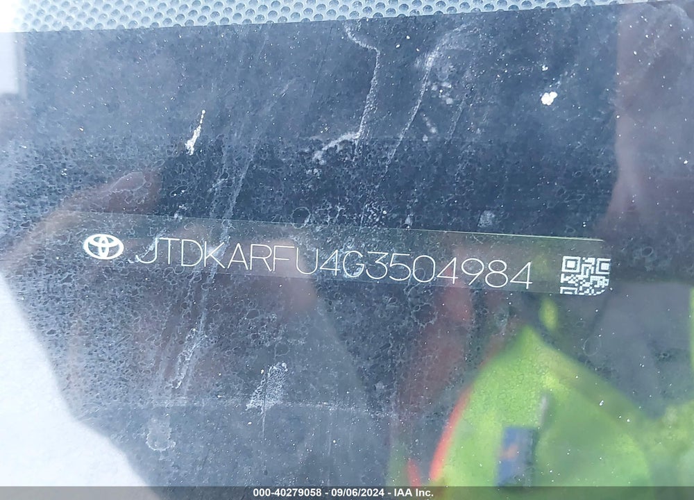 2016 TOYOTA PRIUS FOUR VIN: JTDKARFU4G3504984