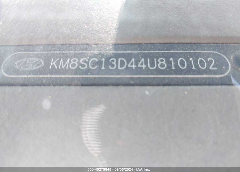 2004 HYUNDAI SANTA FE GLS VIN: KM8SC13D44U810102
