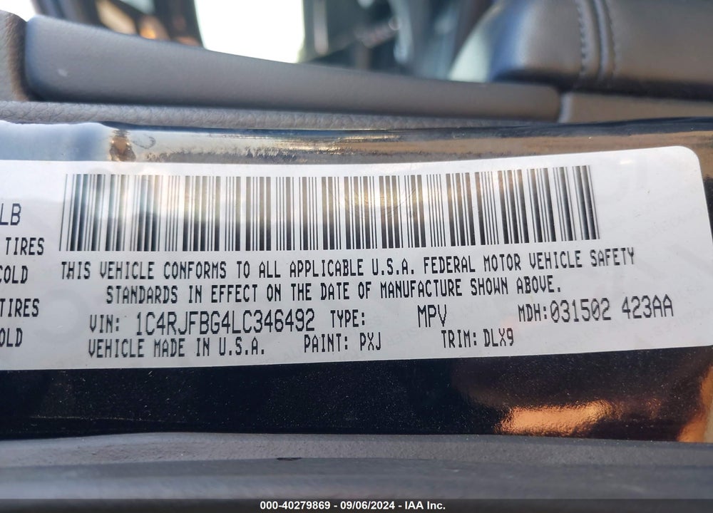 2020 JEEP GRAND CHEROKEE LIMITED 4X4 VIN: 1C4RJFBG4LC346492