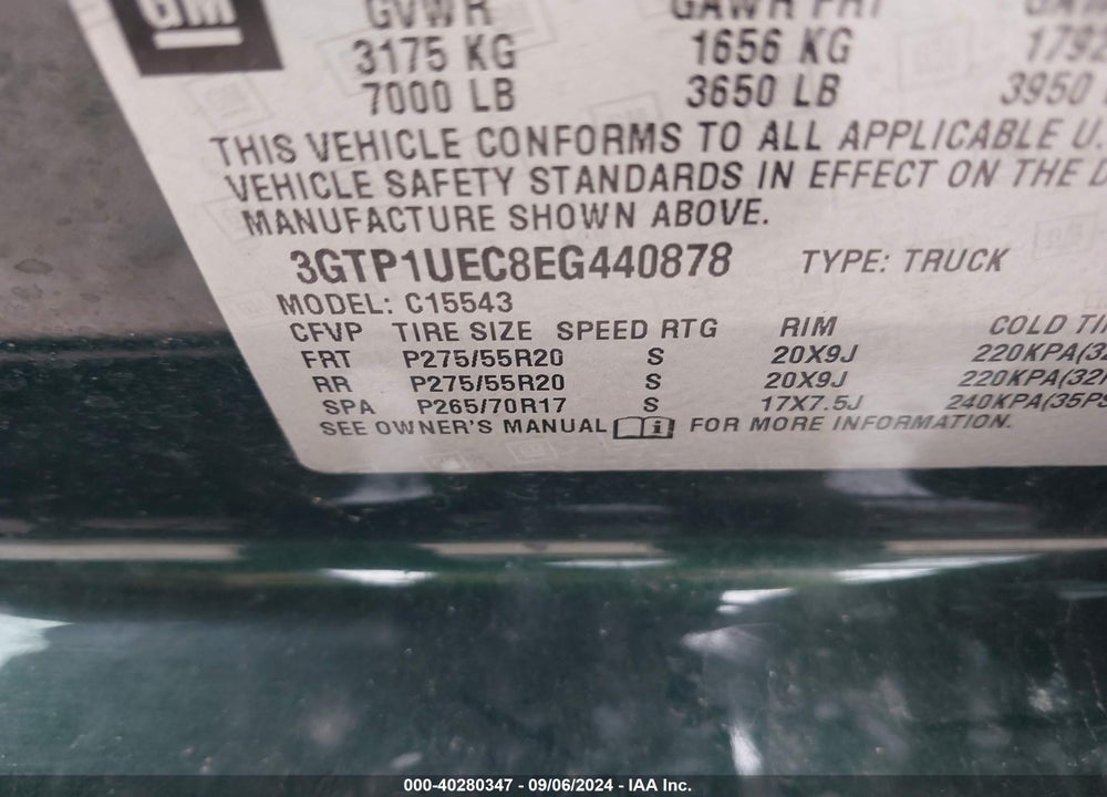 2014 GMC SIERRA 1500 SLE VIN: 3GTP1UEC8EG440878