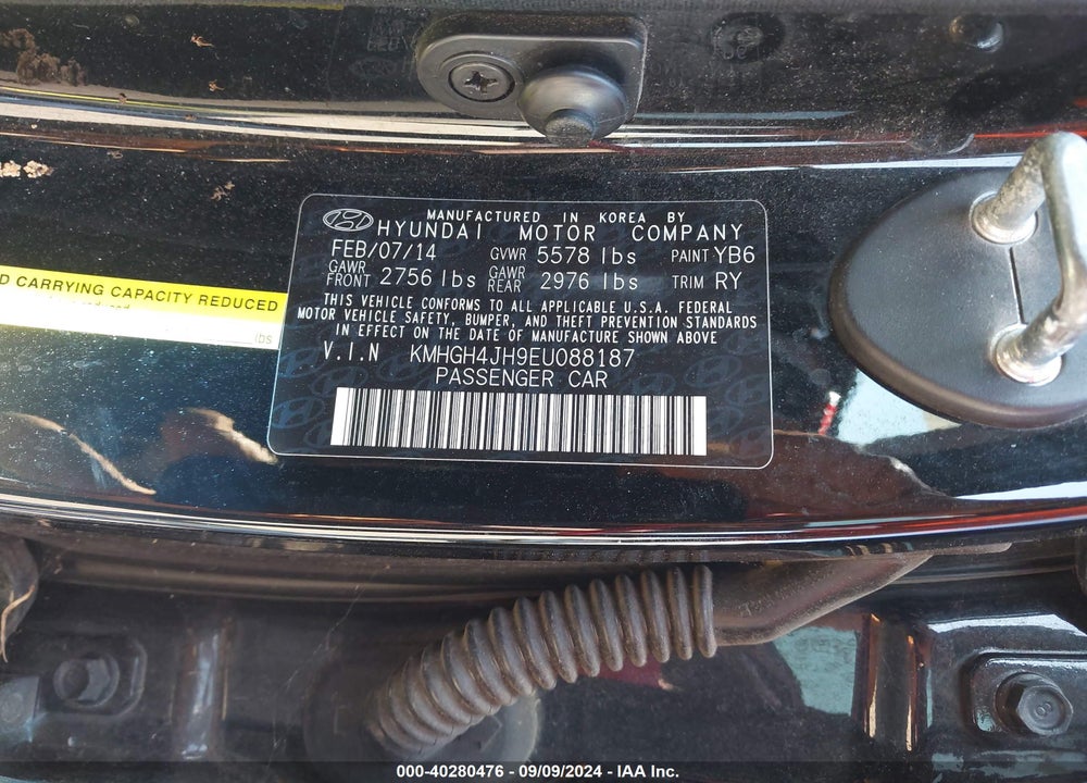 2014 HYUNDAI EQUUS SIGNATURE VIN: KMHGH4JH9EU088187