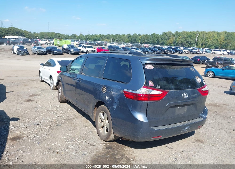 2016 TOYOTA SIENNA LE 8 PASSENGER VIN: 5TDKK3DC4GS754843
