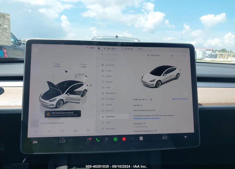 2022 TESLA MODEL 3 REAR-WHEEL DRIVE VIN: 5YJ3E1EA1NF312276