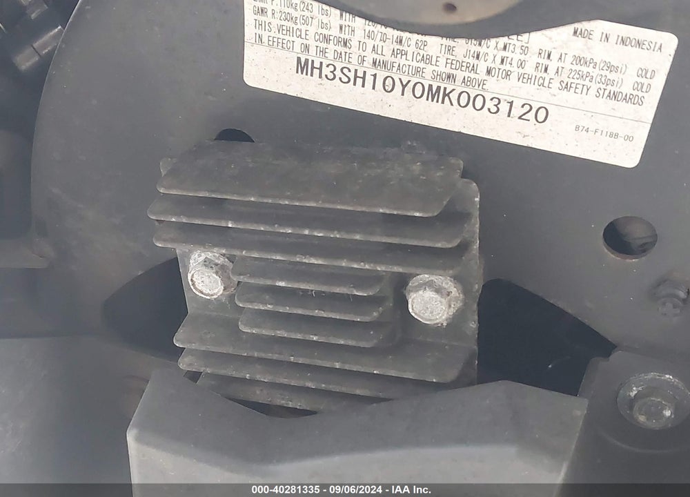 2021 YAMAHA CZD300 A VIN: MH3SH10Y0MK003120