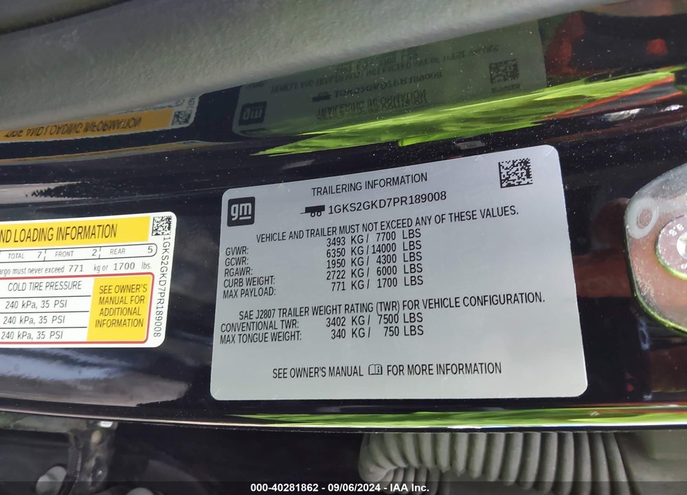2023 GMC YUKON XL 4WD SLT VIN: 1GKS2GKD7PR189008