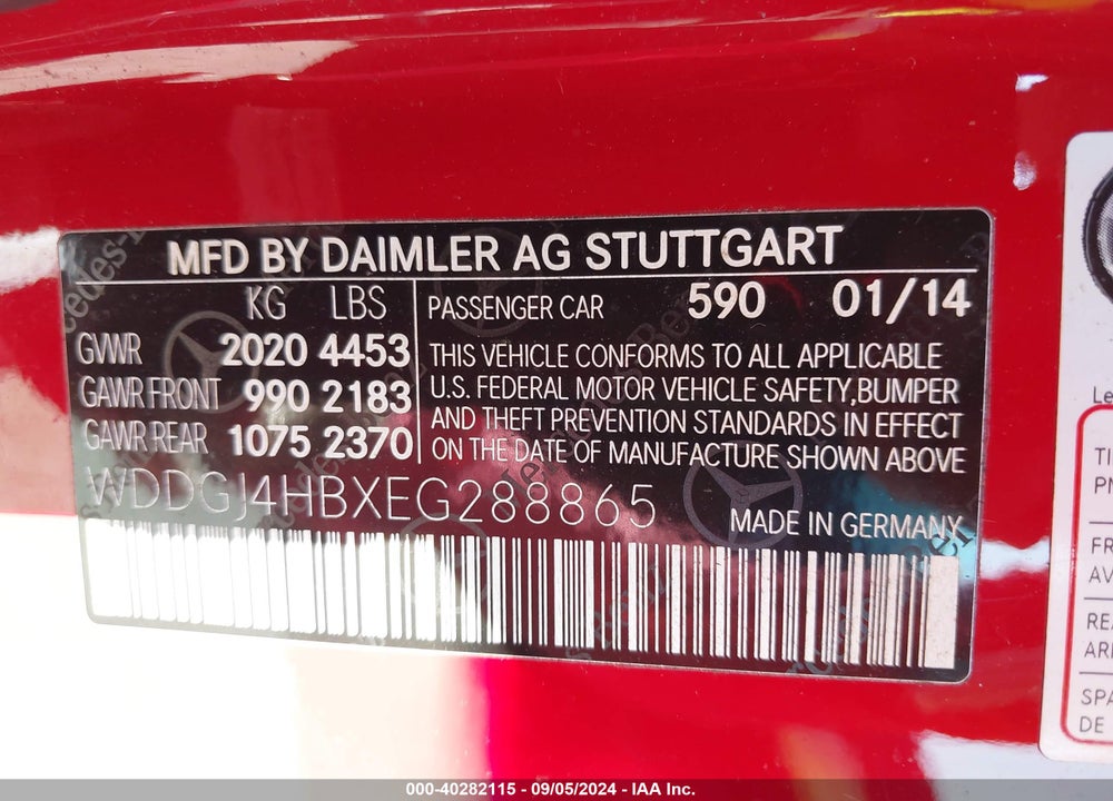 2014 MERCEDES-BENZ C 250 VIN: WDDGJ4HBXEG288865