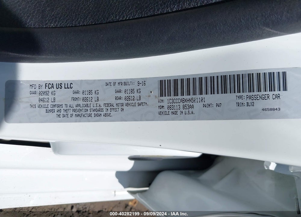 2017 CHRYSLER 200 LIMITED PLATINUM VIN: 1C3CCCABXHN501101