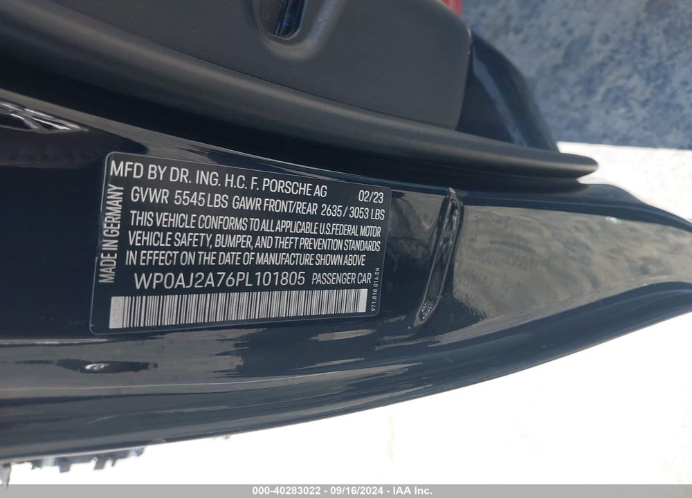 2023 PORSCHE PANAMERA 4/4 PLATINUM EDITION/PLATINUM EDITION VIN: WP0AJ2A76PL101805