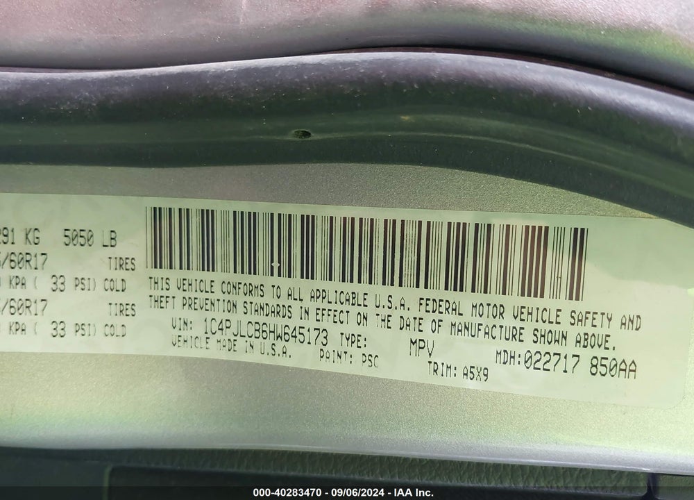 2017 JEEP CHEROKEE LATITUDE FWD VIN: 1C4PJLCB6HW645173