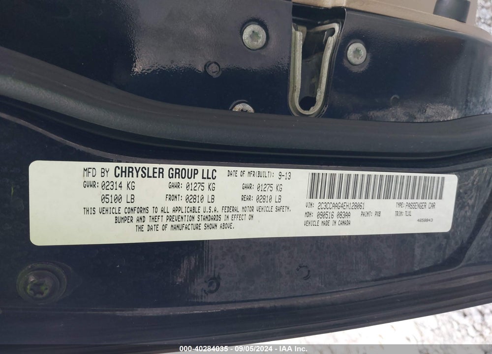 2014 CHRYSLER 300 VIN: 2C3CCAAG4EH128061
