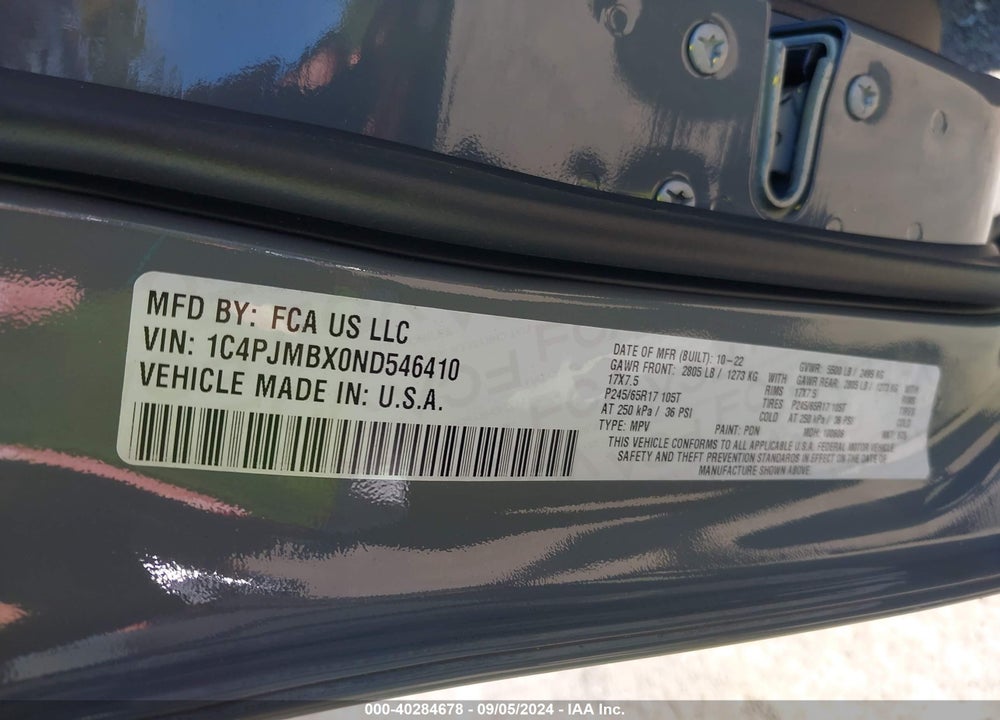 2022 JEEP CHEROKEE TRAILHAWK 4X4 VIN: 1C4PJMBX0ND546410