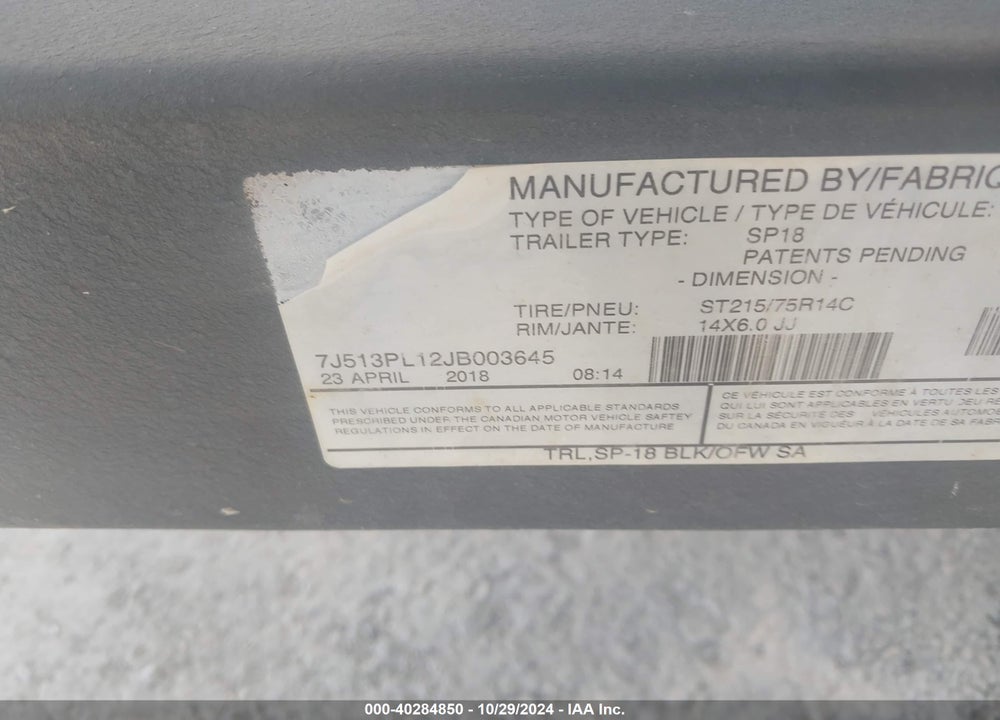2018 SUNTRACKER OTHER VIN: BUJ29677D818