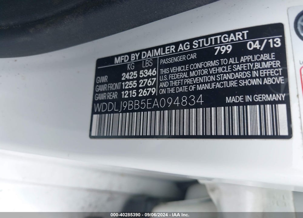 2014 MERCEDES-BENZ CLS 550 4MATIC VIN: WDDLJ9BB5EA094834