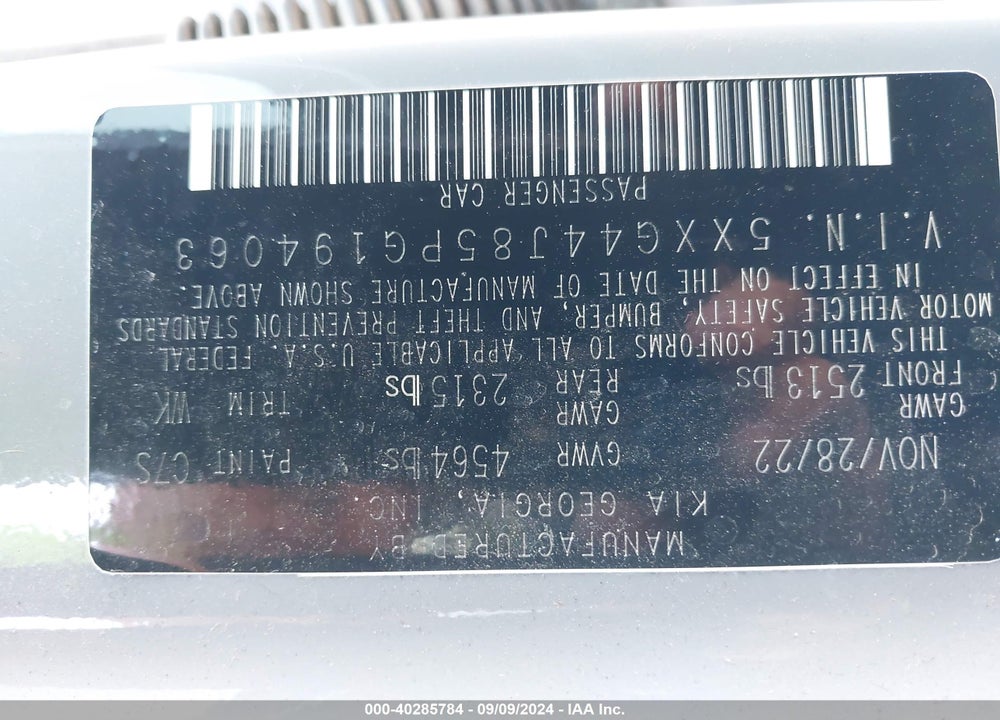2023 KIA K5 GT VIN: 5XXG44J85PG194063