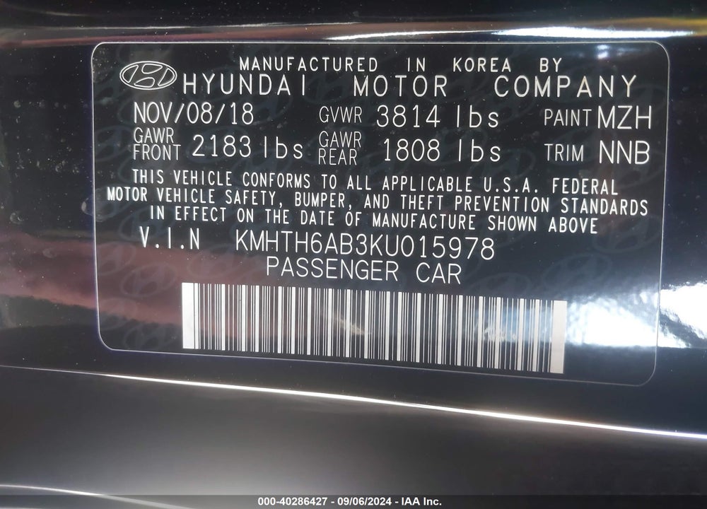 2019 HYUNDAI VELOSTER TURBO R-SPEC VIN: KMHTH6AB3KU015978
