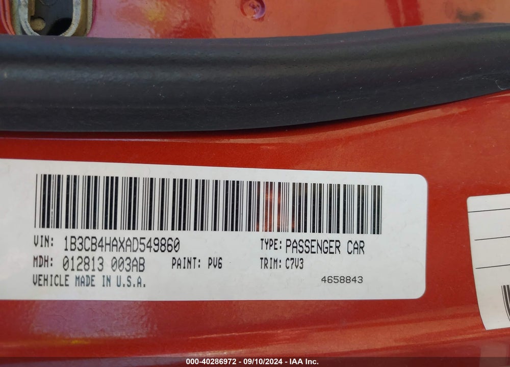 2010 DODGE CALIBER SXT VIN: 1B3CB4HAXAD549860