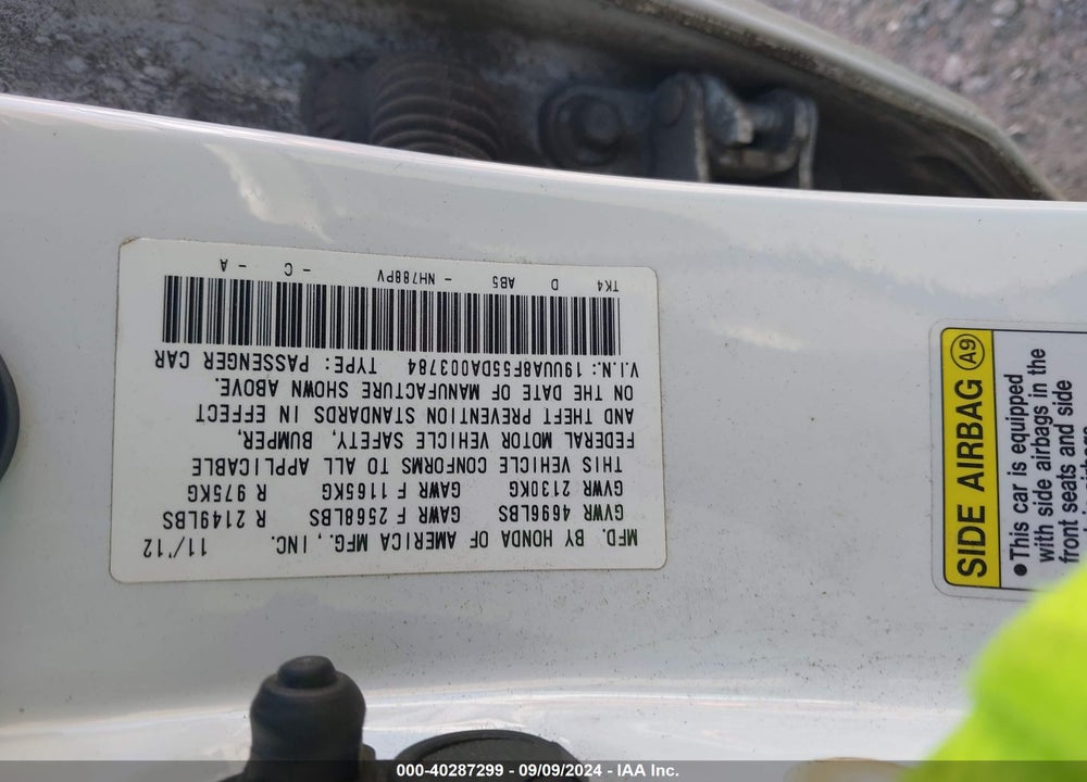 2013 ACURA TL 3.5 VIN: 19UUA8F55DA003784