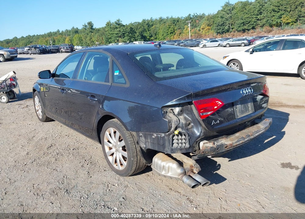 2012 AUDI A4 2.0T PREMIUM VIN: WAUDFAFLXCA081074