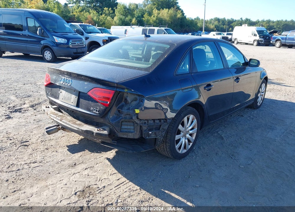 2012 AUDI A4 2.0T PREMIUM VIN: WAUDFAFLXCA081074